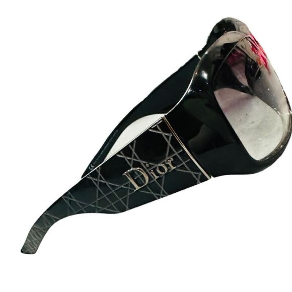 CHRISTIAN DIOR Sunglasses Cannage Black Quilted Luxury Designer Silver Logo Seri - Picture 2 of 12